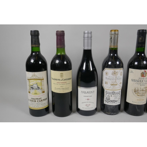 56 - Eight bottles of red wine to include a bottle of Marques de Riscal Rioja Reserva 2007, a bottle of E... 