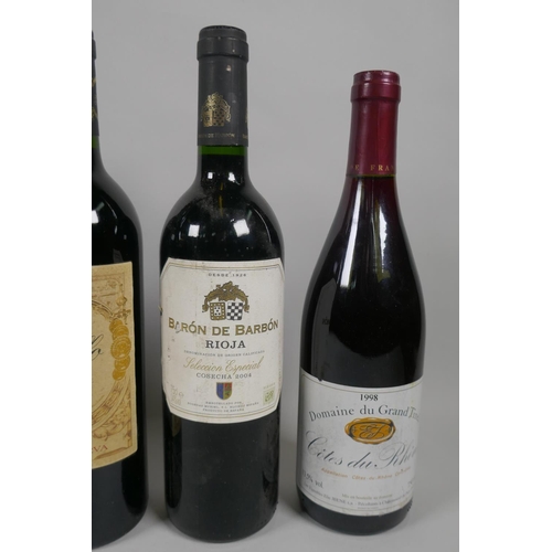 56 - Eight bottles of red wine to include a bottle of Marques de Riscal Rioja Reserva 2007, a bottle of E... 