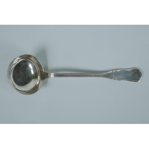 608 - A Continental 800 silver ladle, 31cm, 279g