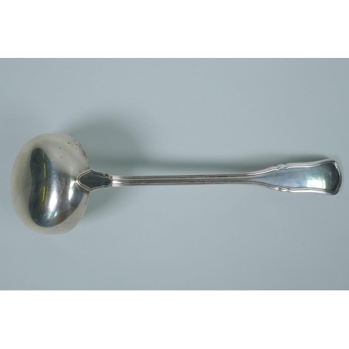 608 - A Continental 800 silver ladle, 31cm, 279g