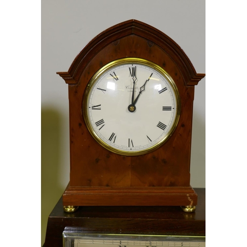 627 - A collection of early C20th mantel clocks for spares/restoration, Art Deco Benson clock, Enfield wal... 