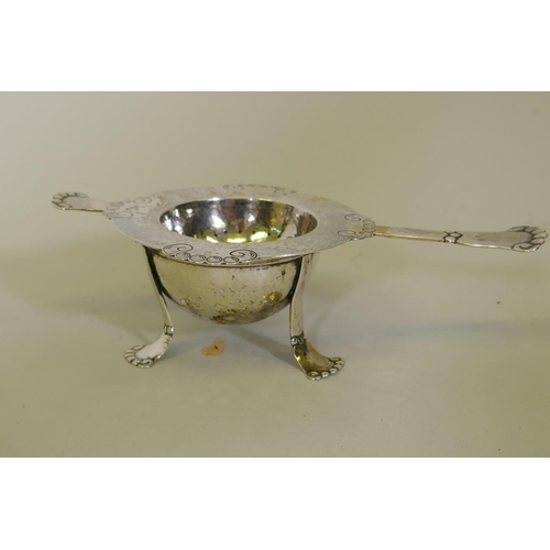 654 - A Georgian silver cream jug, London 1801, 93g; a silver bowl, Chester 1899, Stokes & Ireland 115... 