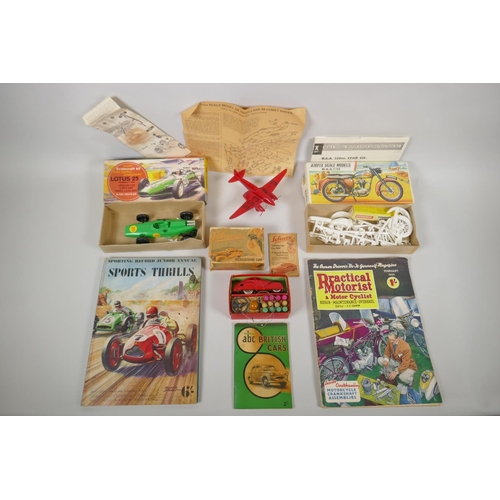 80 - A collection of vintage model kits and toys, to include a Schuco Telesteering Car 3000, an Airfix B.... 