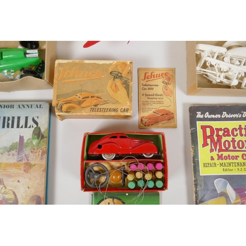 80 - A collection of vintage model kits and toys, to include a Schuco Telesteering Car 3000, an Airfix B.... 