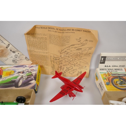 80 - A collection of vintage model kits and toys, to include a Schuco Telesteering Car 3000, an Airfix B.... 