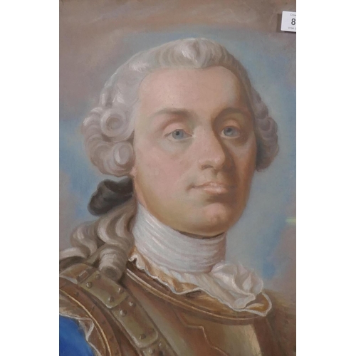 807 - Continental School, probably Swedish, portrait of a gentleman wearing a breastplate, pastel on paper... 