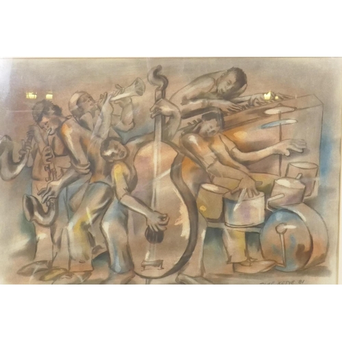 815 - Duke Ellington Sipho Ketye (South African, 1943-2002), jazz band in full swing, signed and dated '81... 