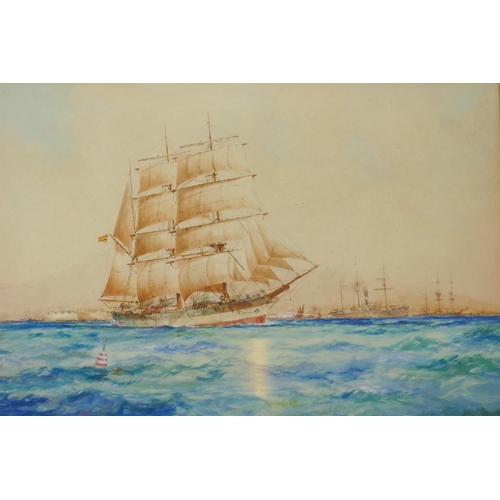 892 - William Minshall Birchall, Under the Spanish Ensign and A Freshening wind, both signed, titled and d... 