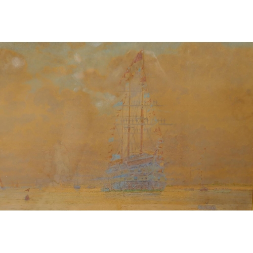 892 - William Minshall Birchall, Under the Spanish Ensign and A Freshening wind, both signed, titled and d... 