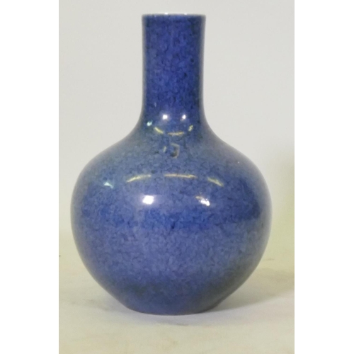 93 - Chinese speckled blue glazed vase, 38cm high