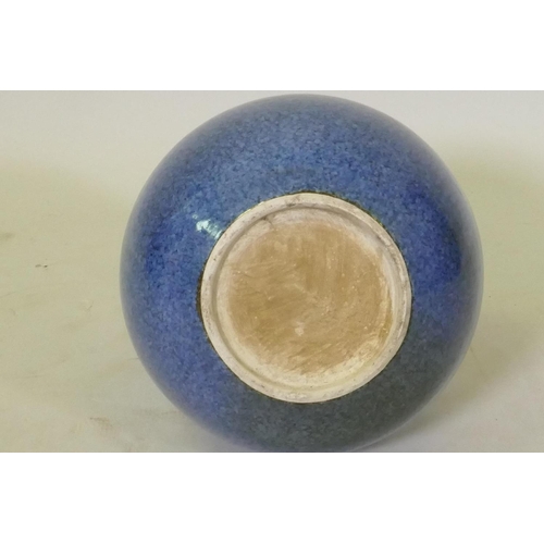 93 - Chinese speckled blue glazed vase, 38cm high