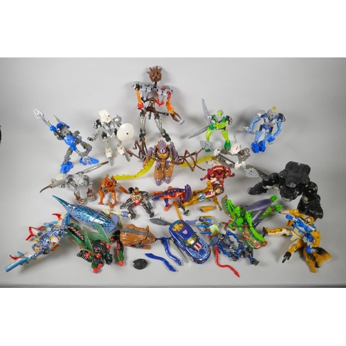 110 - A collection of Hasbro Transformers Beast Wars Biocombat action figures, with instructions, and a co... 