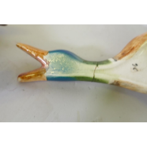 172 - Three Beswick flying mallard ducks, No. 5961, 5962, 5963, 62 and 63 repaired, 61 21cm long