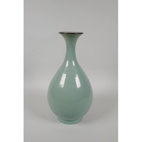 236 - A Chinese Ru ware style porcelain vase, 27cm high