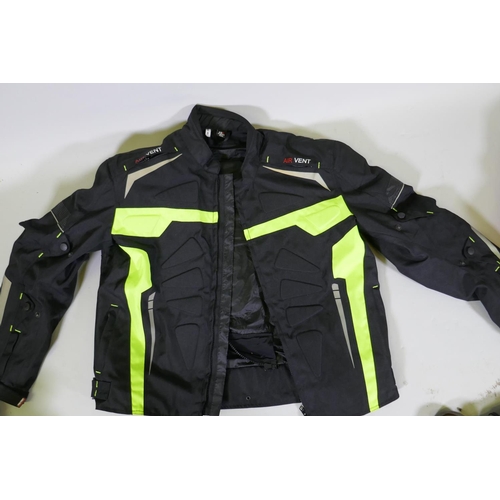 37 - Motorcycle hear, Pro First armoured textile motorcycle jacket, size 4XL, appears unused; RSR armoure... 