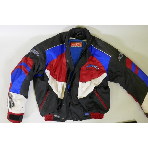 37 - Motorcycle hear, Pro First armoured textile motorcycle jacket, size 4XL, appears unused; RSR armoure... 