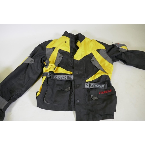 38 - Motorcycle gear: GTH, Classic GT2 armoured textile jacket with detachable inner liner, XL; Targa arm... 