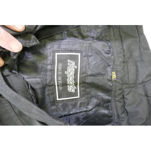 38 - Motorcycle gear: GTH, Classic GT2 armoured textile jacket with detachable inner liner, XL; Targa arm... 