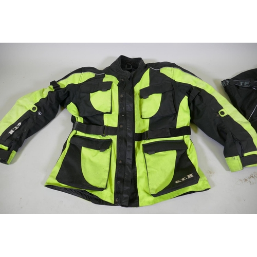 38 - Motorcycle gear: GTH, Classic GT2 armoured textile jacket with detachable inner liner, XL; Targa arm... 