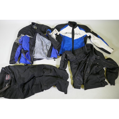 39 - Motorcycle gear: Hein Gericke, HiDry armoured textile motorcycle jacket, XXL; another similar, IXS a... 