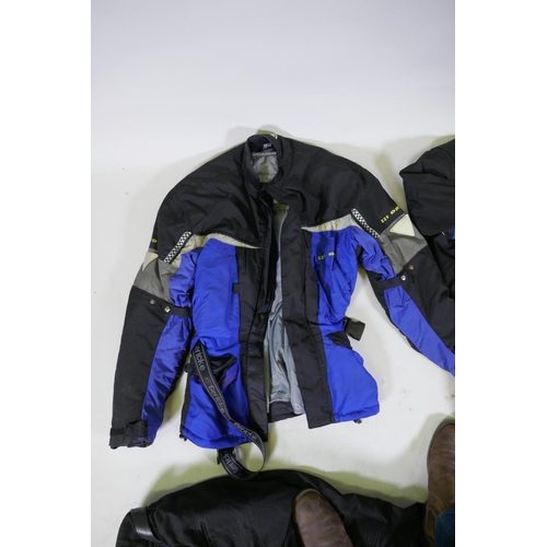 39 - Motorcycle gear: Hein Gericke, HiDry armoured textile motorcycle jacket, XXL; another similar, IXS a... 