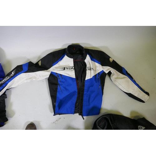 39 - Motorcycle gear: Hein Gericke, HiDry armoured textile motorcycle jacket, XXL; another similar, IXS a... 