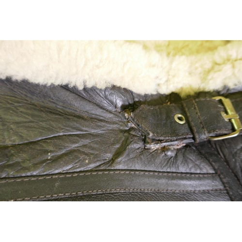 44 - An Italian Shearling leather type B3 US Army Airforce style bomber jacket, size M (although appears ... 