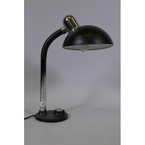 49 - A contemporary adjustable metal table lamp, 48cm high