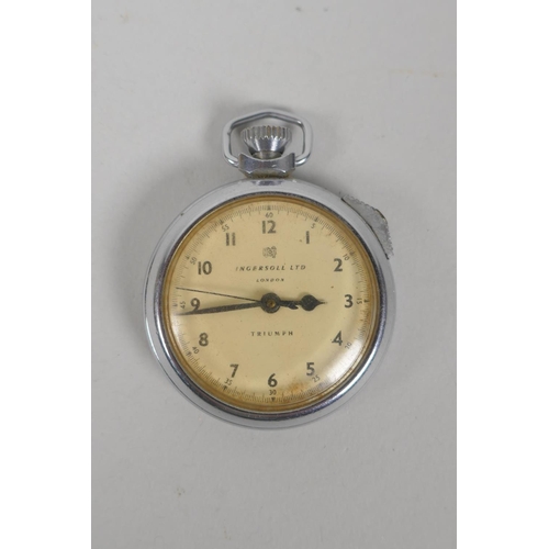 614 - Two silver cased pocket watches, a WWII British military pocket watch, and another