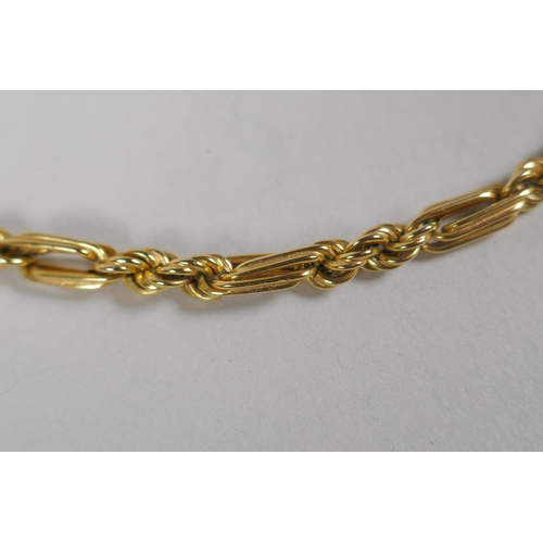 615 - A 9ct gold link necklace, 13.1g, 50cm long