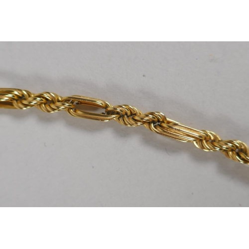 615 - A 9ct gold link necklace, 13.1g, 50cm long