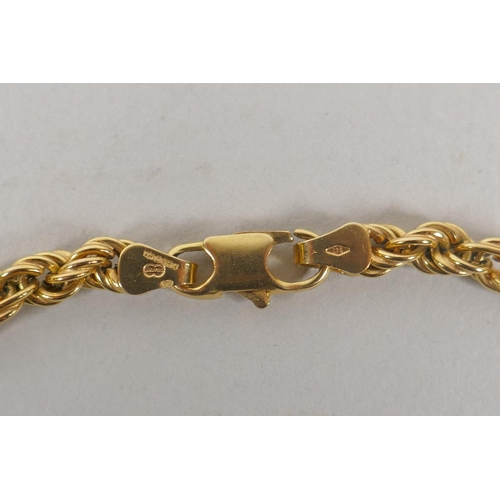 615 - A 9ct gold link necklace, 13.1g, 50cm long