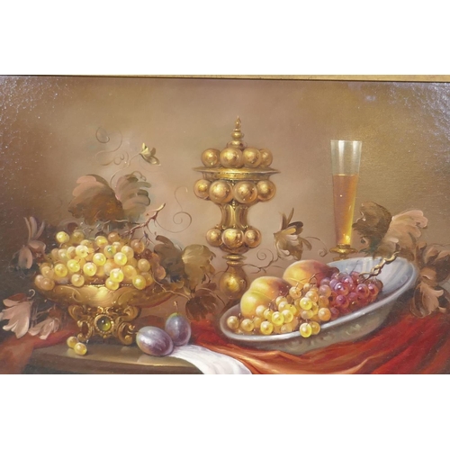 808 - Balogh, (Hungarian, late C20th), still life with fruit, signed, 61 x 41cm