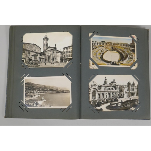 82 - An album of late C19th/early C20th postcards depicting sights from Morocco, France, Austria, Switzer... 