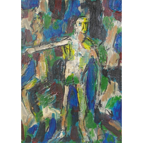 834 - Abstract figure study, impasto oil on canvas, 30 x 40cm