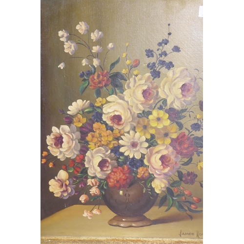 866 - James North, still life, flowers in a vase, unsigned, 40 x 51cm