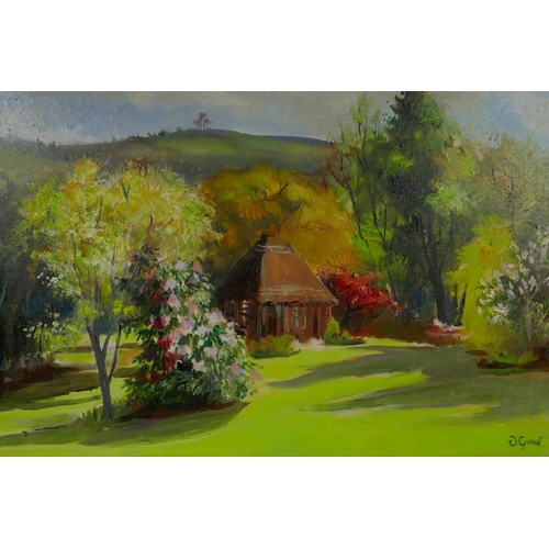 876 - Grant, Sussex garden scene, oil on canvas, 76 x 51cm