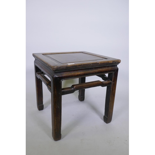 1048 - A Chinese elm occasional table, 47 x 47cm, 49cm high