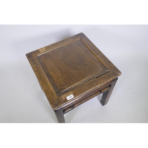 1048 - A Chinese elm occasional table, 47 x 47cm, 49cm high