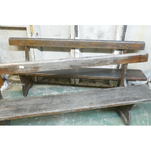 1080 - A pair of antique pine benches, 184 x 40 x 77cm