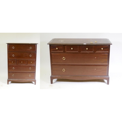 1103 - A Stag Minstrel tallboy chest of seven drawers, raised on square supports, 83 x 47 x 113cm, and a St... 