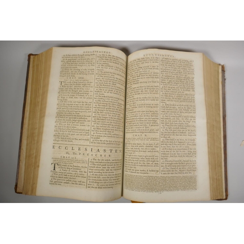 114 - An C18th, James Cookson's Universal Family Bible, published 1785, 29 x 44cm