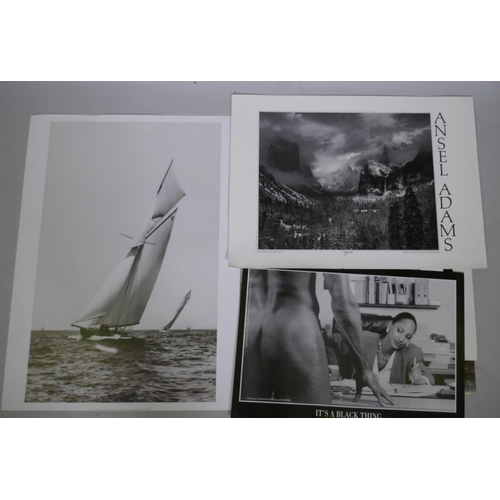 126 - A quantity of black and white photographic prints, six landscapes and movie stars, Ansel Adams, Jame... 