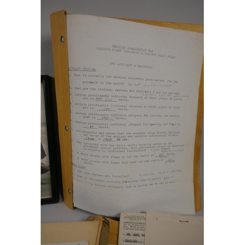 127 - A quantity of US Naval Aviation Service records, exam papers and other associated ephemera