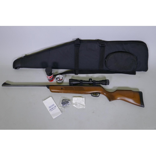 148 - BSA Meteor .22 break barrel air rifle, No. WE-784440-13, fitted with a Hawke scope, fine condition w... 