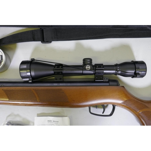 148 - BSA Meteor .22 break barrel air rifle, No. WE-784440-13, fitted with a Hawke scope, fine condition w... 