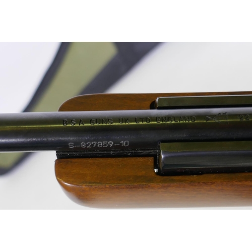 149 - BSA Lightning .22 calibre break barrel air rifle, No S-827859-10, fitted with silencer and BSA Essen... 