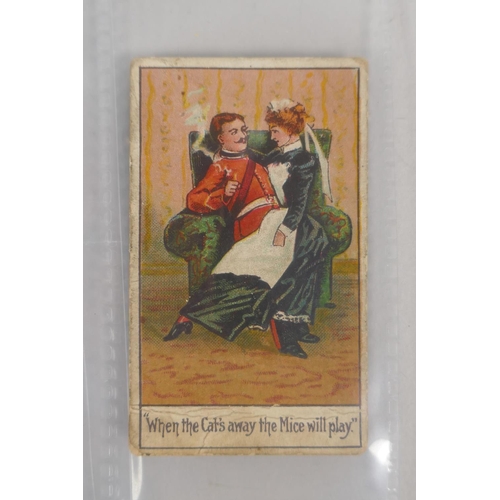 29 - Eleven Alberge & Bromet cigarette cards depicting comedic proverb scenes