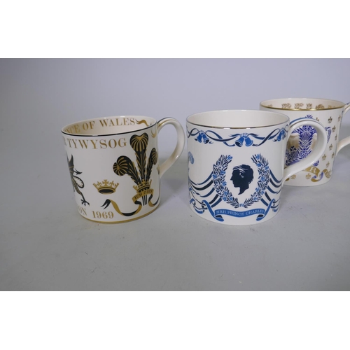 32 - Six Wedgwood commemorative tankards, 10cm high