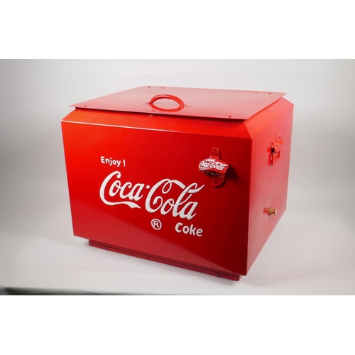 44 - A vintage style Coca Cola cool box 45 x 37cm